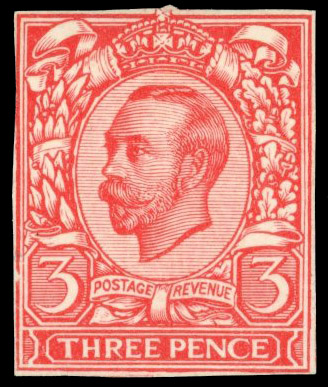 Great Britain 1911 3d Engravers Sketch Die for the unissued value
