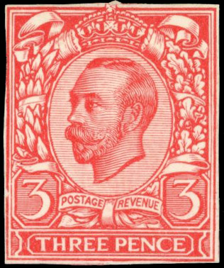 Great Britain 1911 3d Engravers Sketch Die for the unissued value