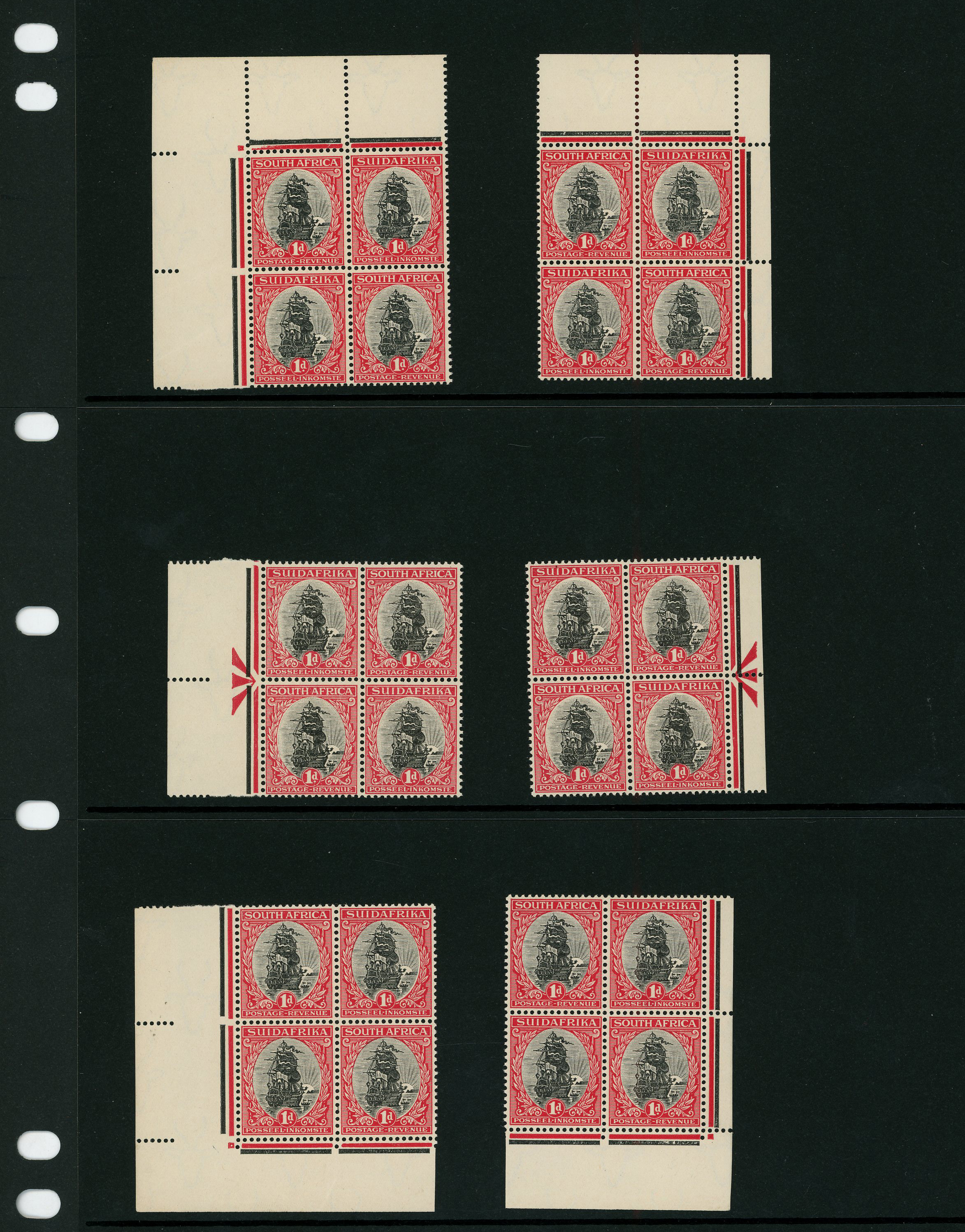 1926 Waterlow 1d set of four corner blocks of...