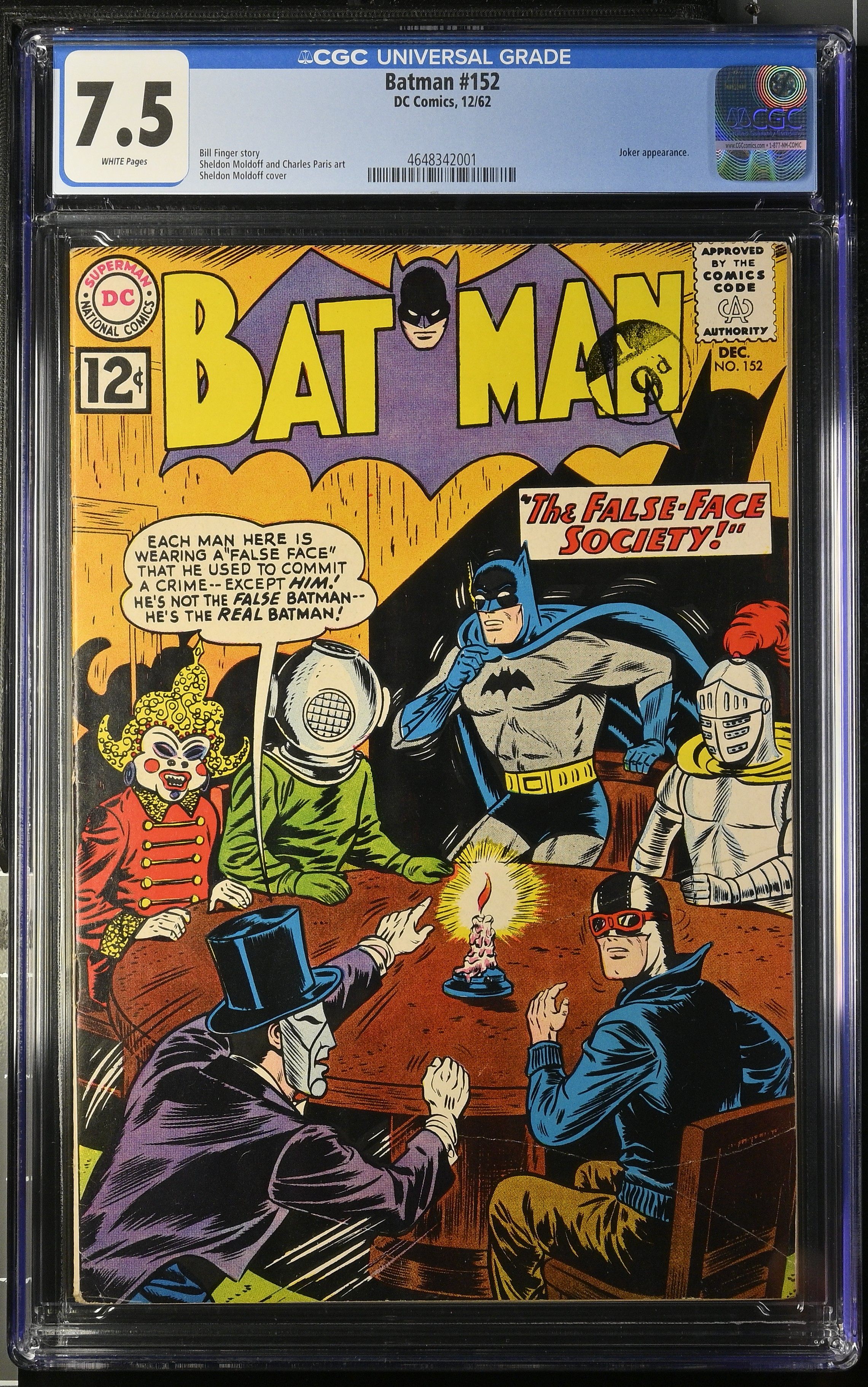 Batman #152 (DC Comics 1962) CGC 7.5 First appearance of the False Face Society