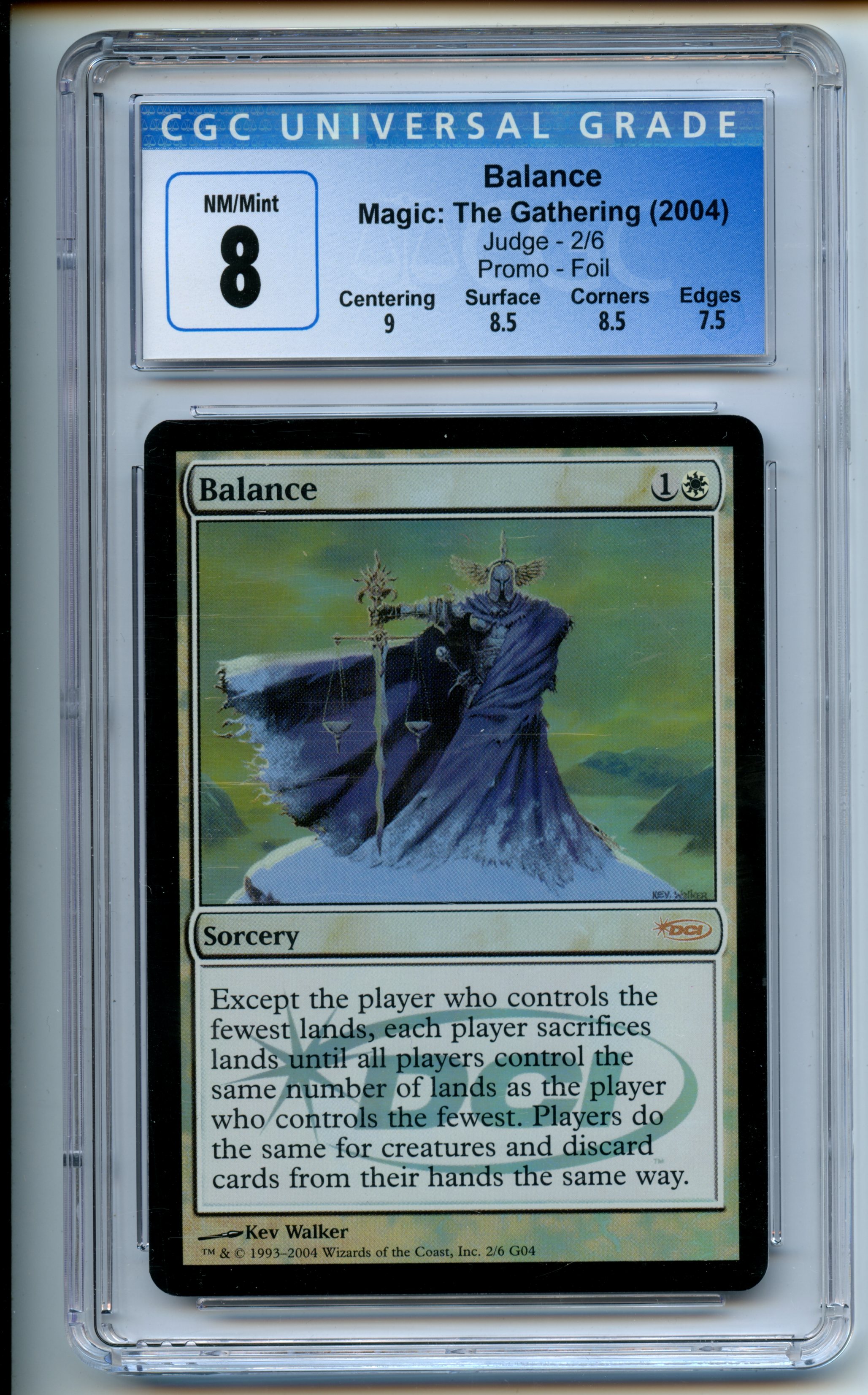 Magic The Gathering  - Balance  FOIL  - Judge Promo - CGC 8