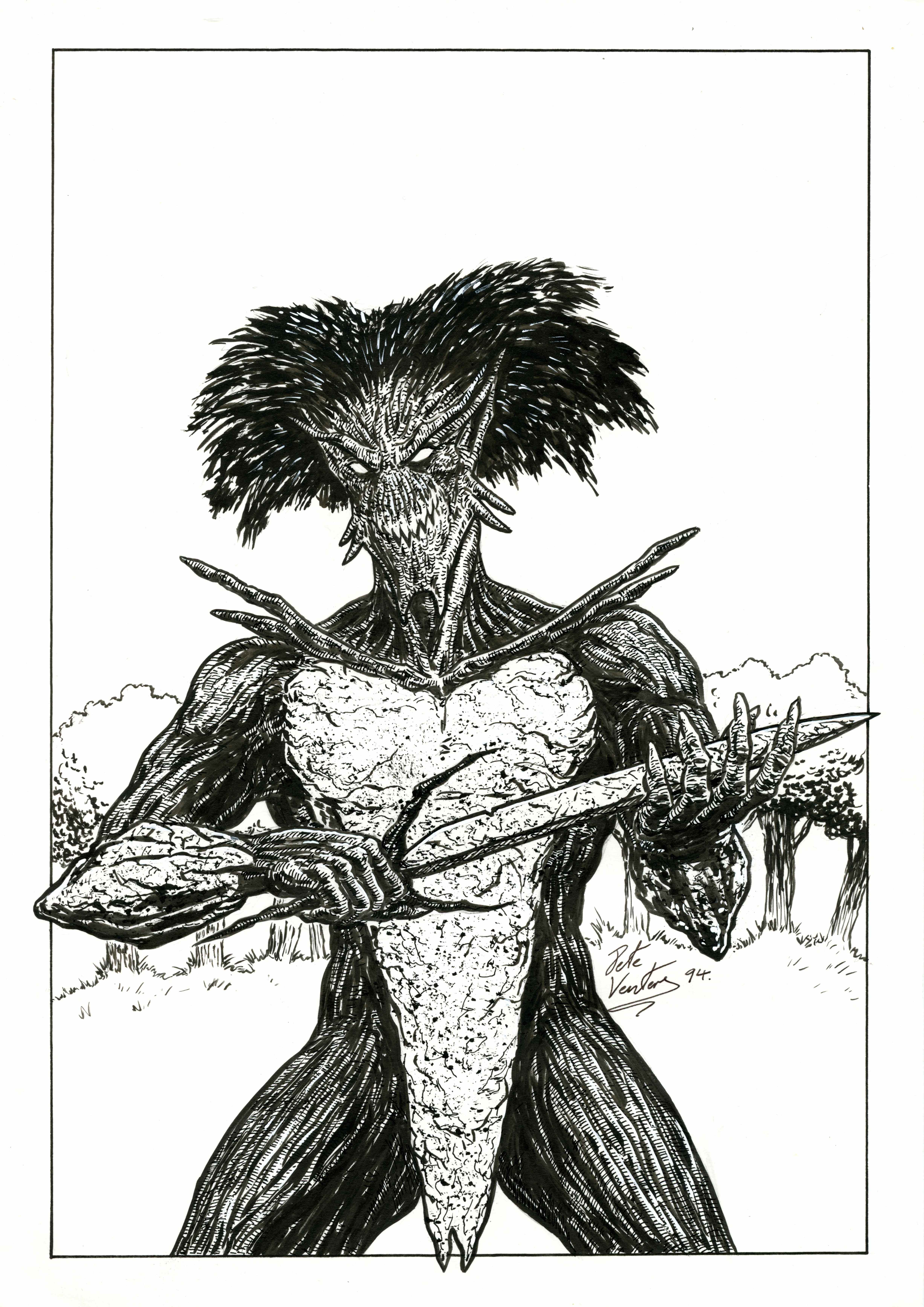 Magic the Gathering - Original Ink Artist Archival Material by Pete Venters