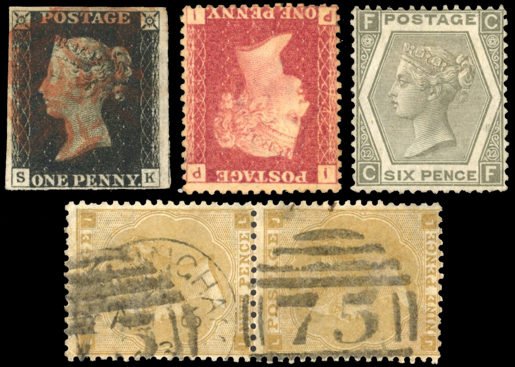 GB QV selection of five stamps