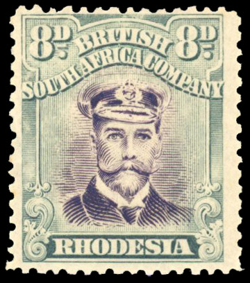 Rhodesia 1913-19 8d red-lilac and bluish green die IIIA perf 14