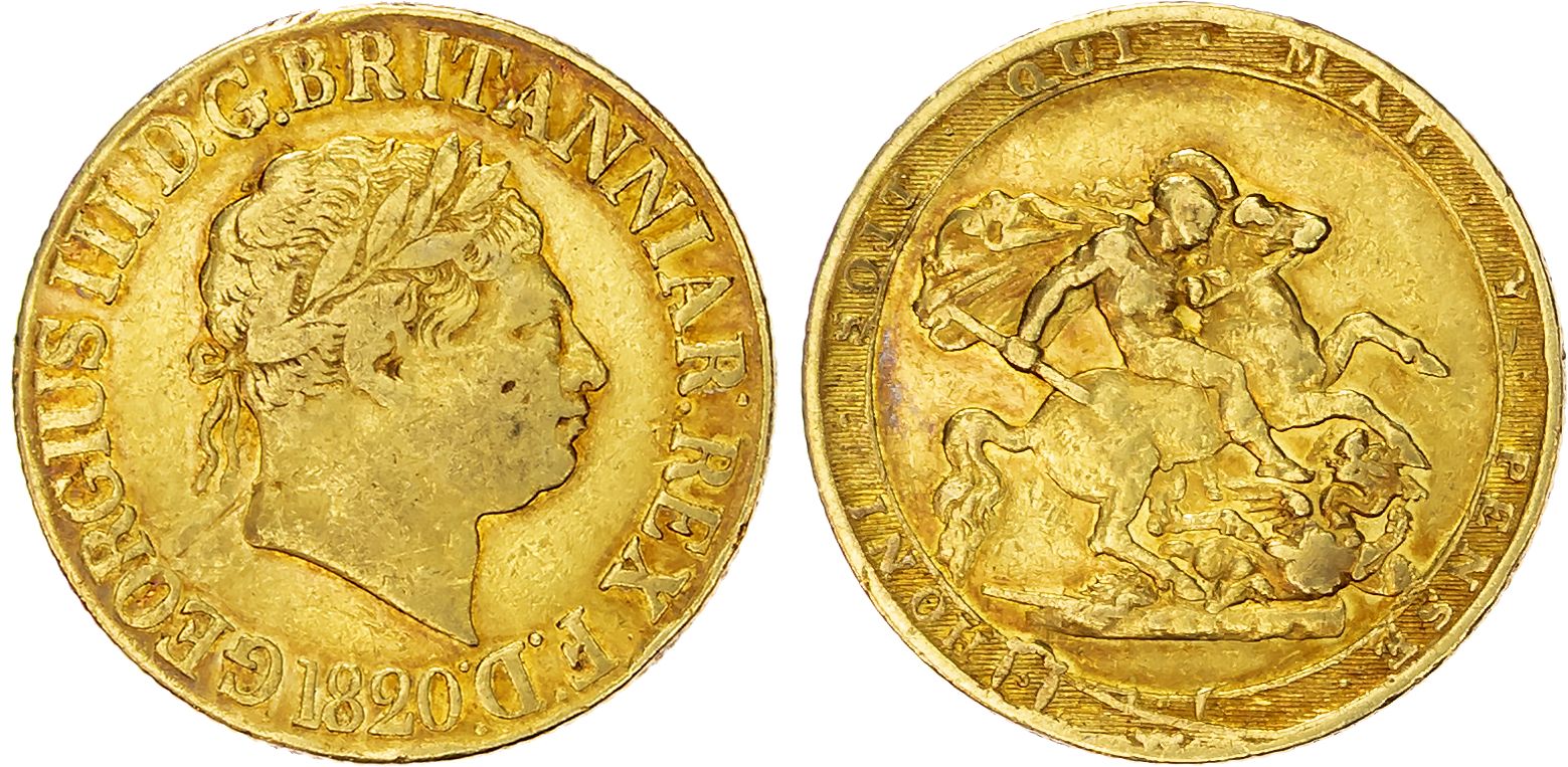 George III (1760-1820) Sovereign, 1820, New Coinage, closed 2.