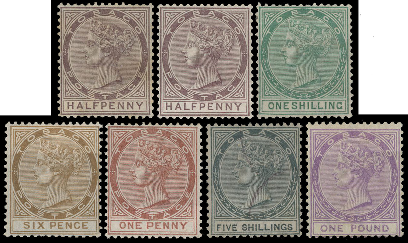 1863-84 mint selection arranged on stockcards