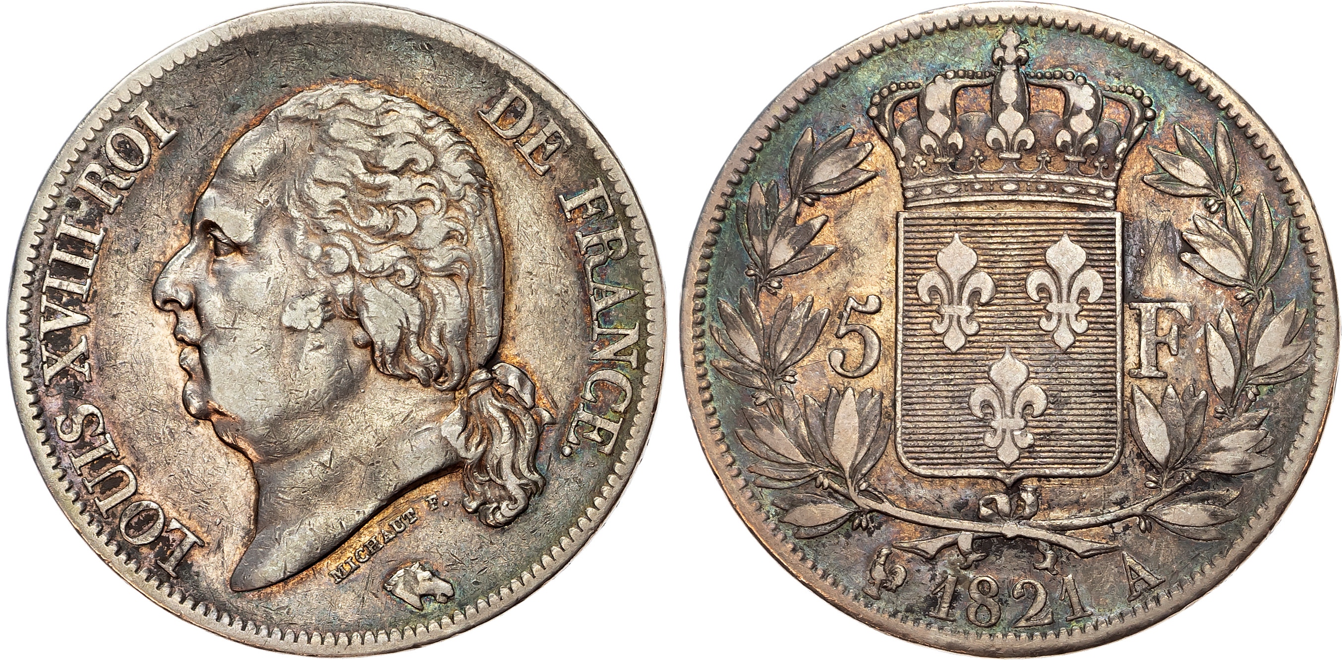 France, Louis XVIII (1815-1824), silver 5 Francs