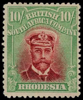 1913-7 10/- Head Die II, perf 14. Large...