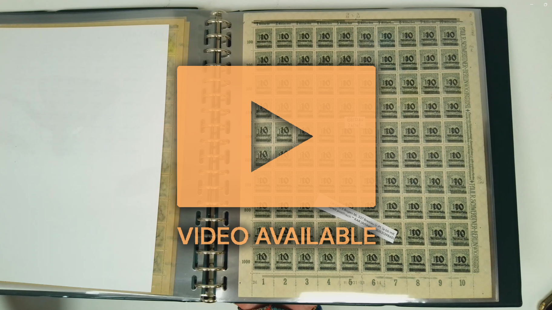 Germany Inflation 1923 10Mrd on 100Mio M accumulation of sheets