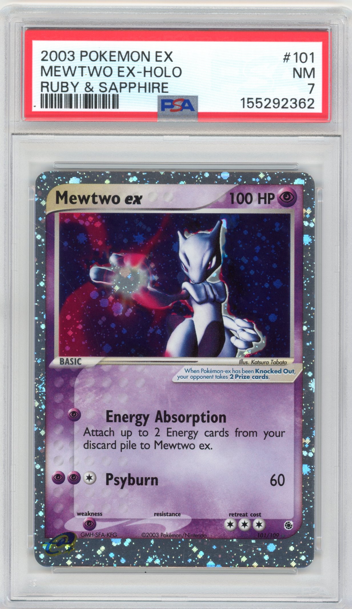 PSA 7 Mewtwo ex #101 (2003) EX Ruby & Sapphire