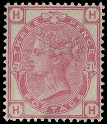 1881 3d rose Plate 21, unmounted o.g....