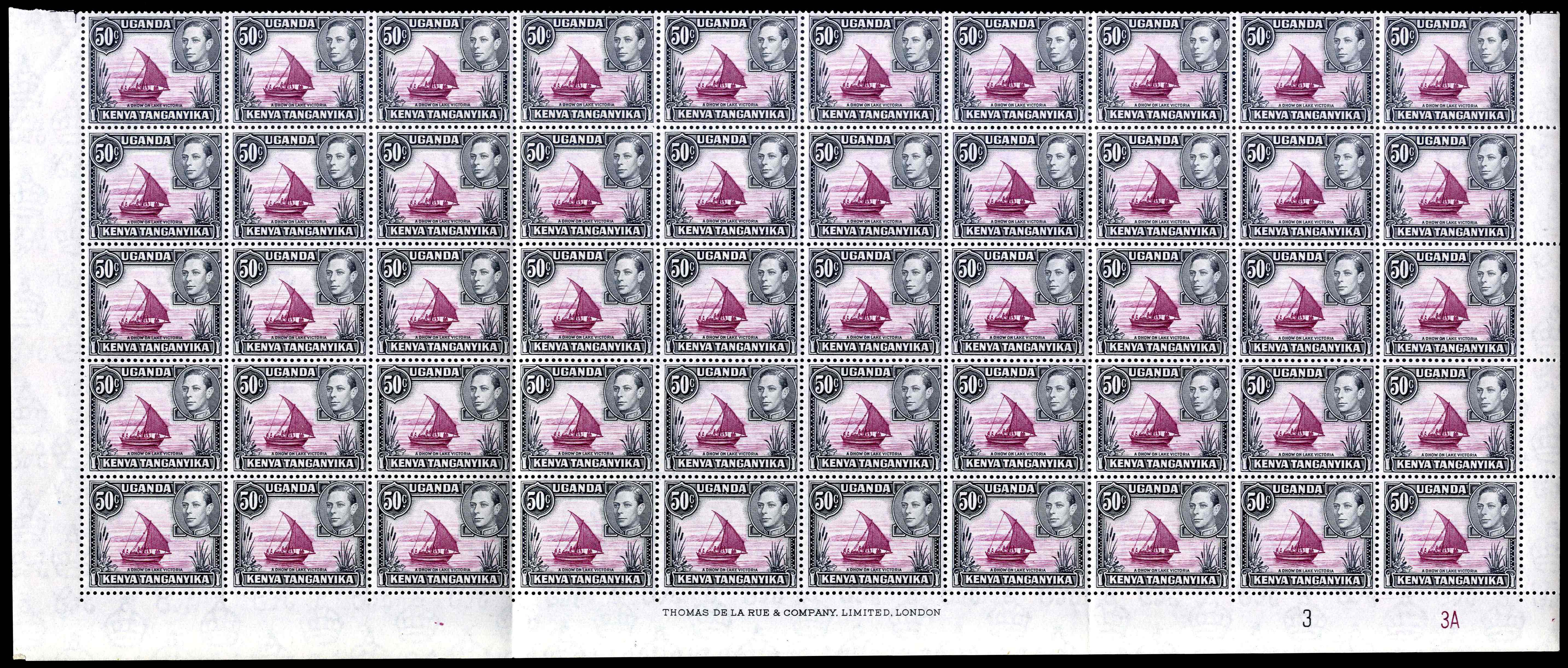 KUT SG 144ea, eb half-sheet mint