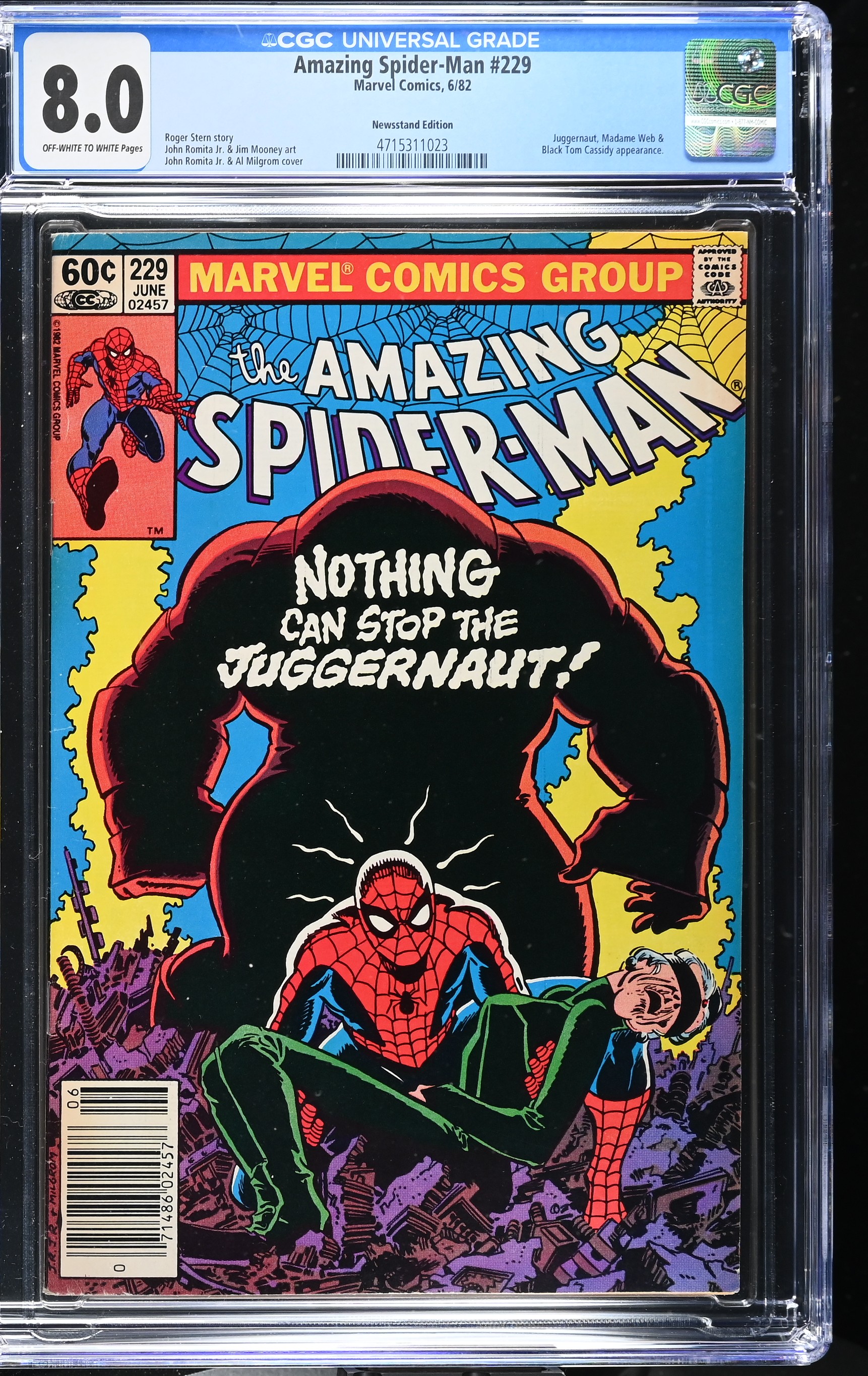 Amazing Spider-Man #229 Classic Spidey Story Newsstand Edition (Marvel Comics, 1982) Off-White to White Pages