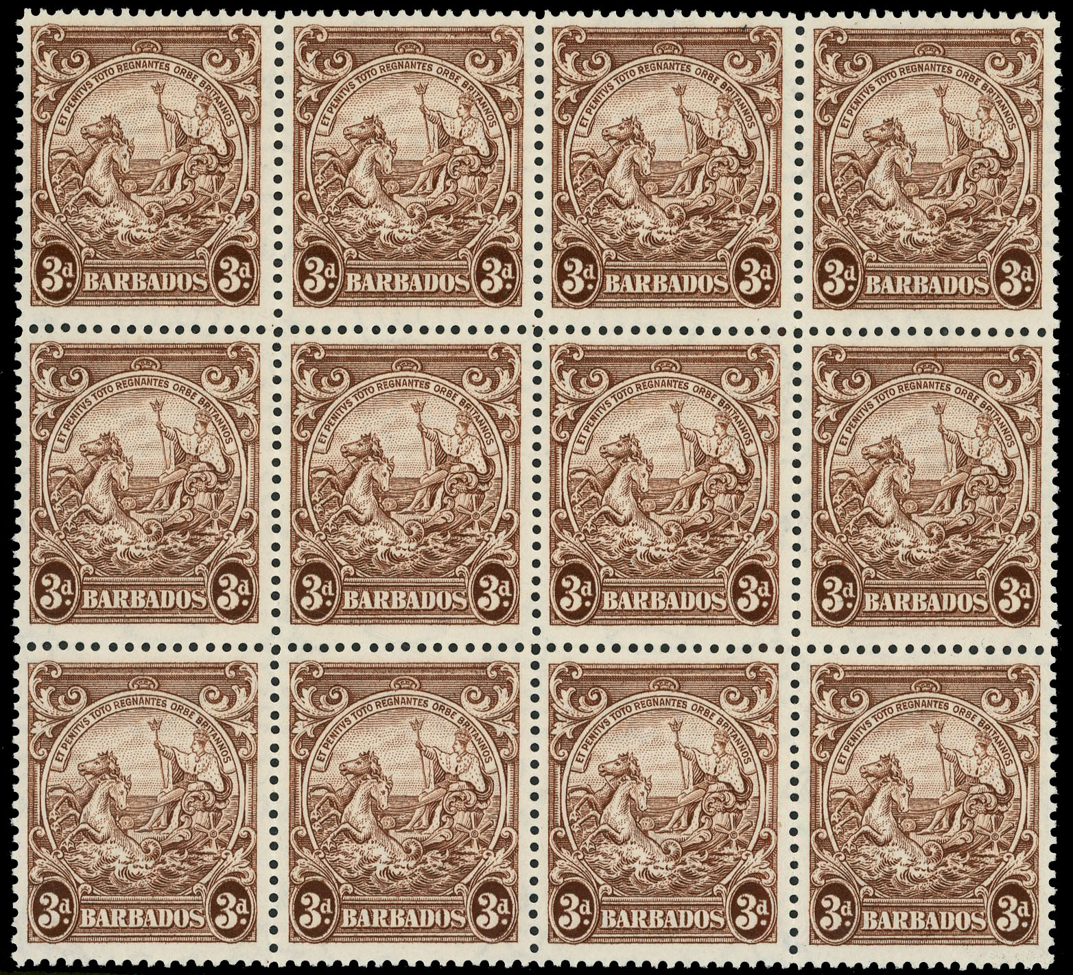 Barbados SG 252ab block mint