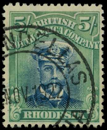 1922-3 5/- Head Die IIIB, perf 14, white...