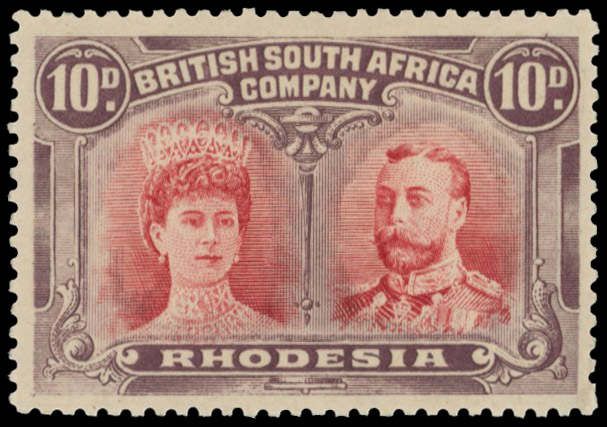 10d carmine and deep purple SG 150, position 46 mint