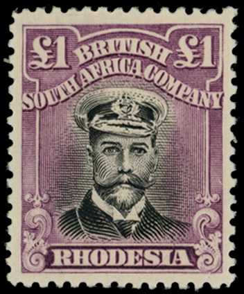 1922-4 £1 Head Die IIIB, perf 14, white...