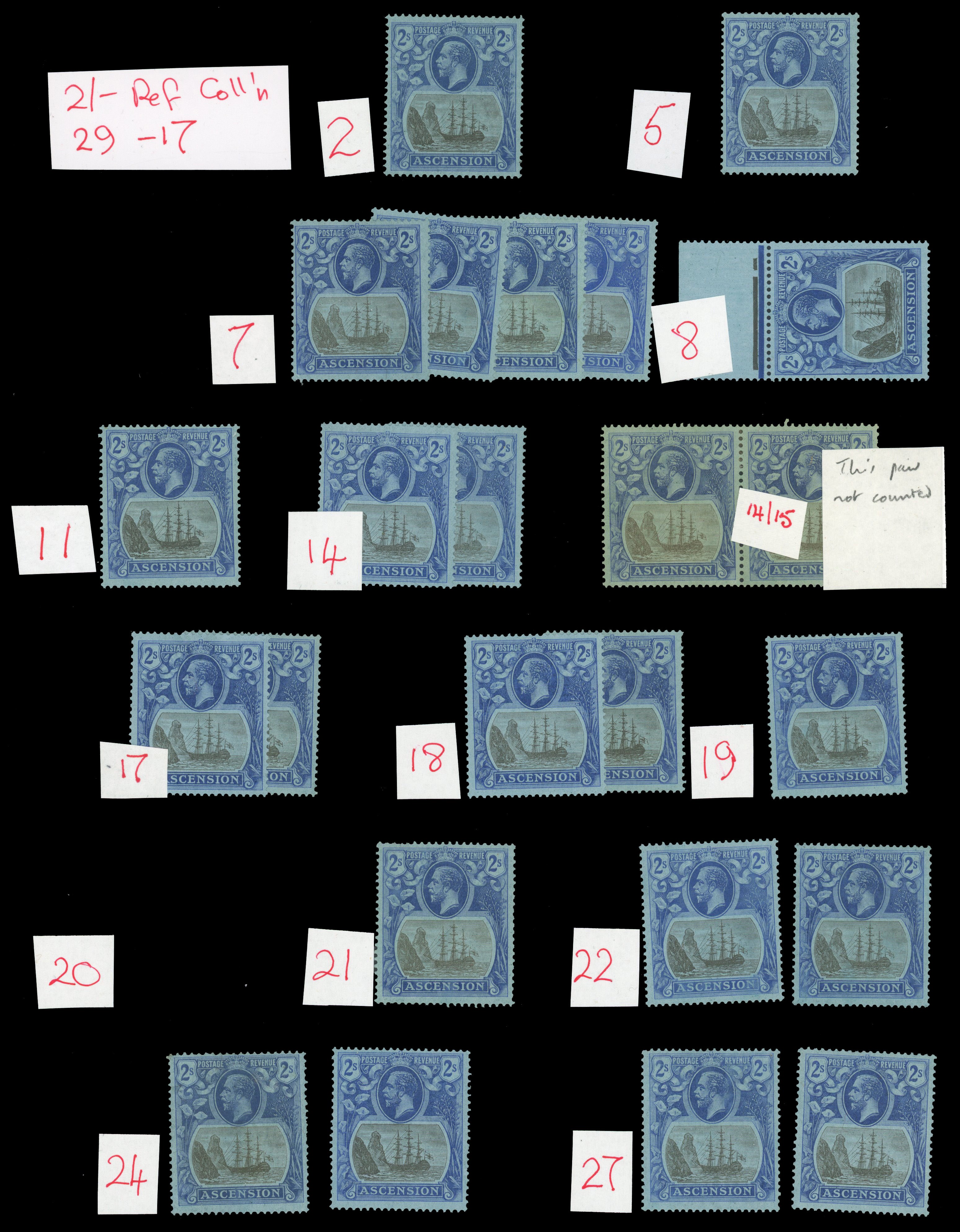 Ascension SG 19 positioned examples mint