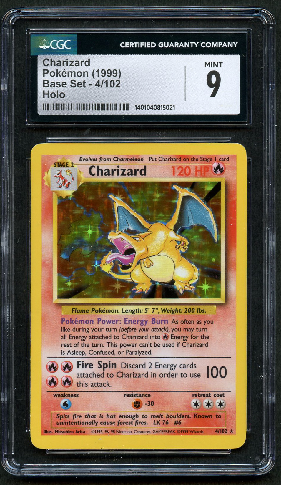 CGC 9 Charizard Unlimited - Base Set (1999)