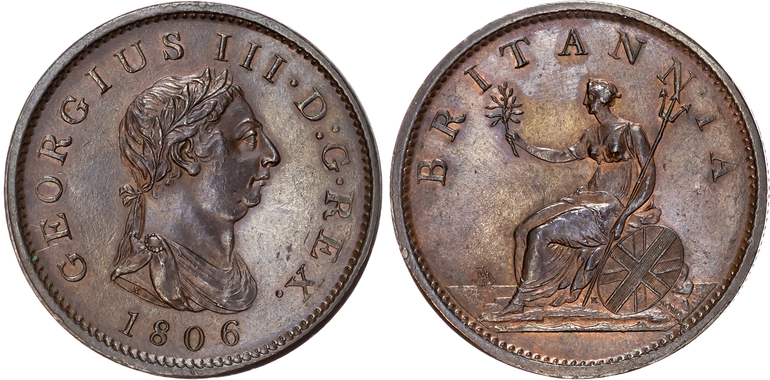 George III (1760-1820), Penny, 1806.
