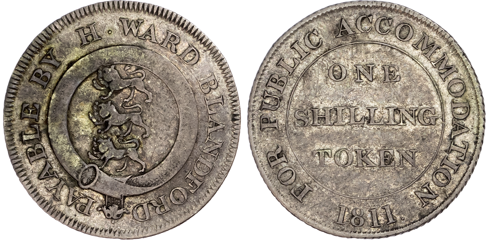 Dorsetshire, Blandford. H. Ward, silver shillings, 1811 (2).