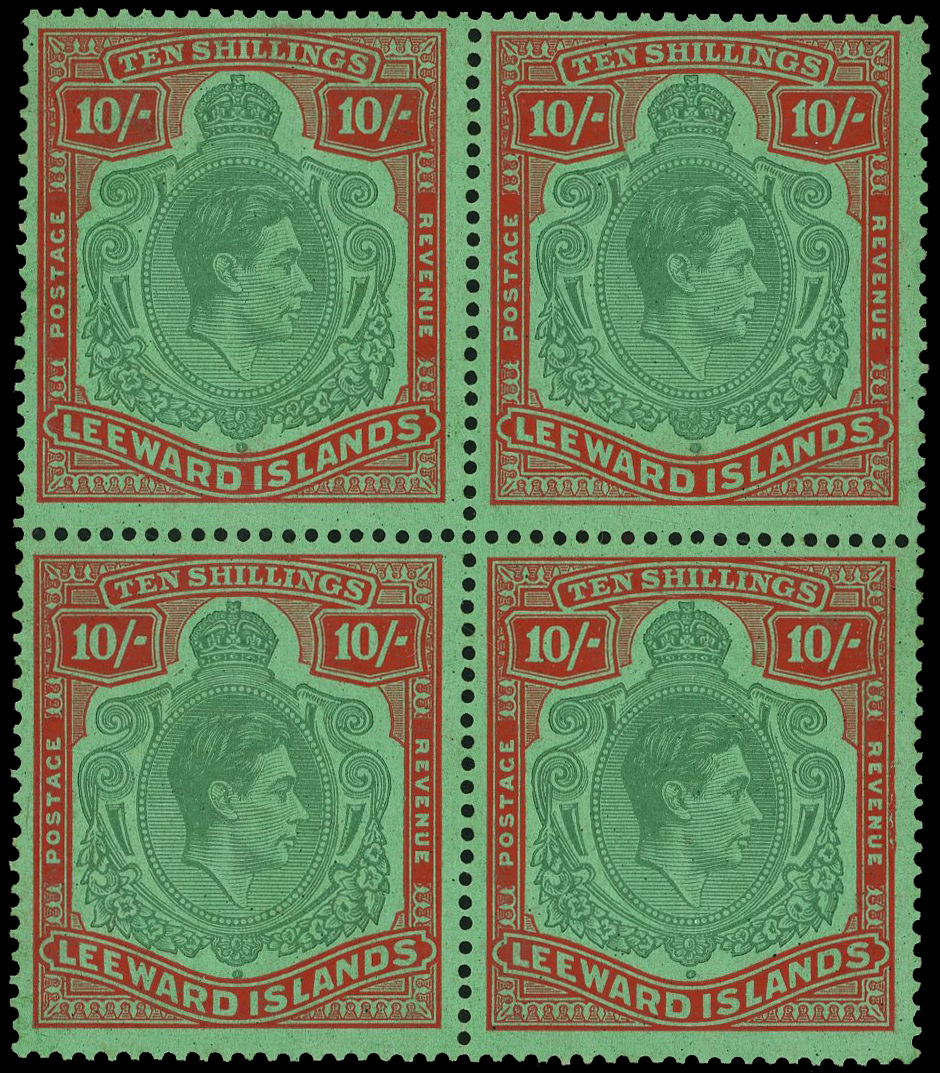 Leeward Islands SG 113b block mint