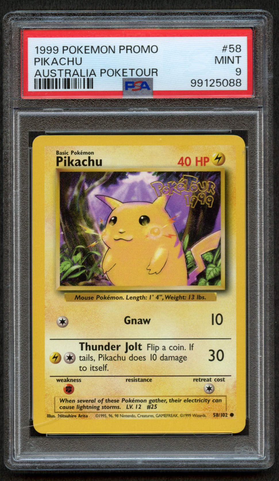 PSA 9 Pikachu - Australia PokeTour Promo 1999 - #58