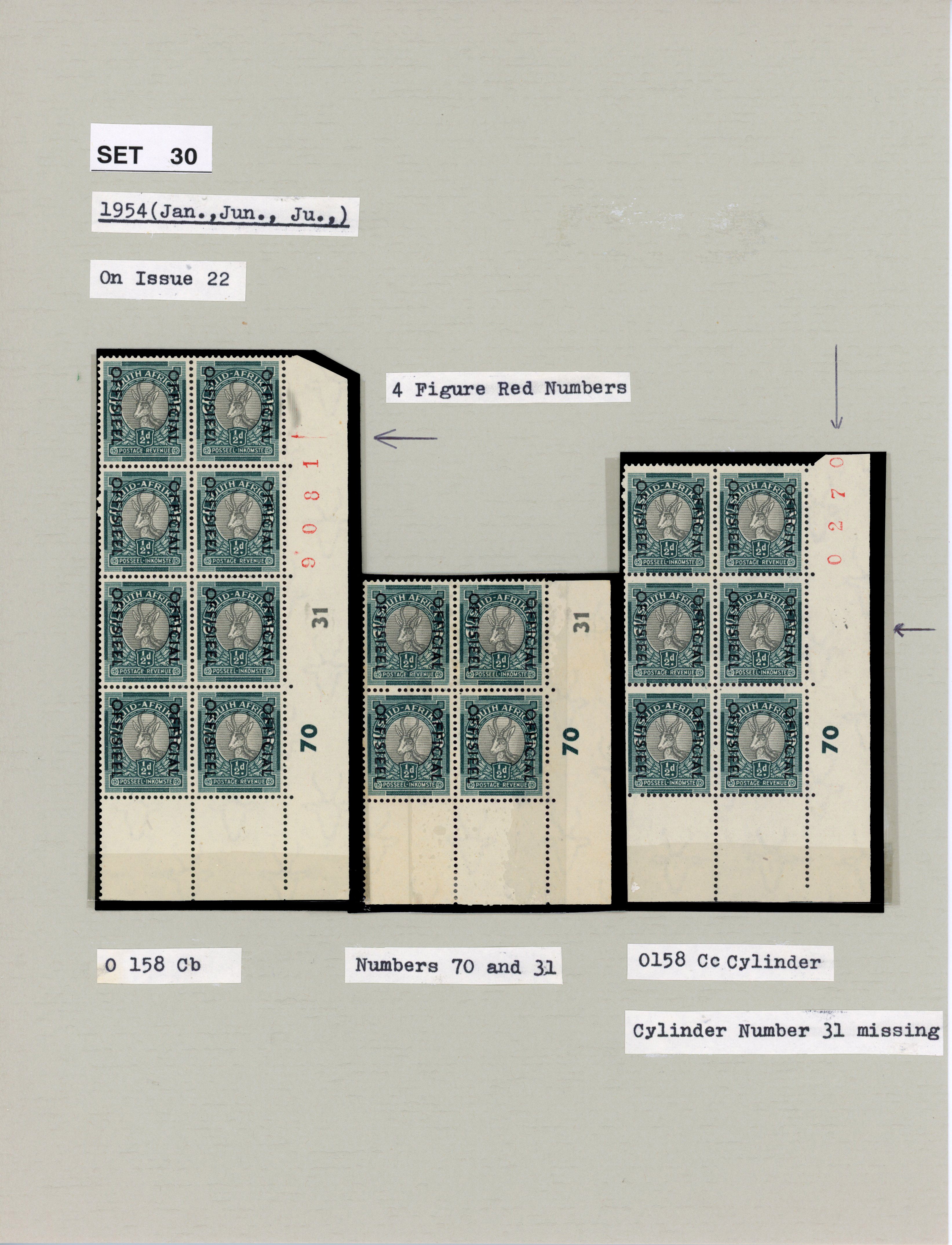 South Africa SG O40-50a collection mint