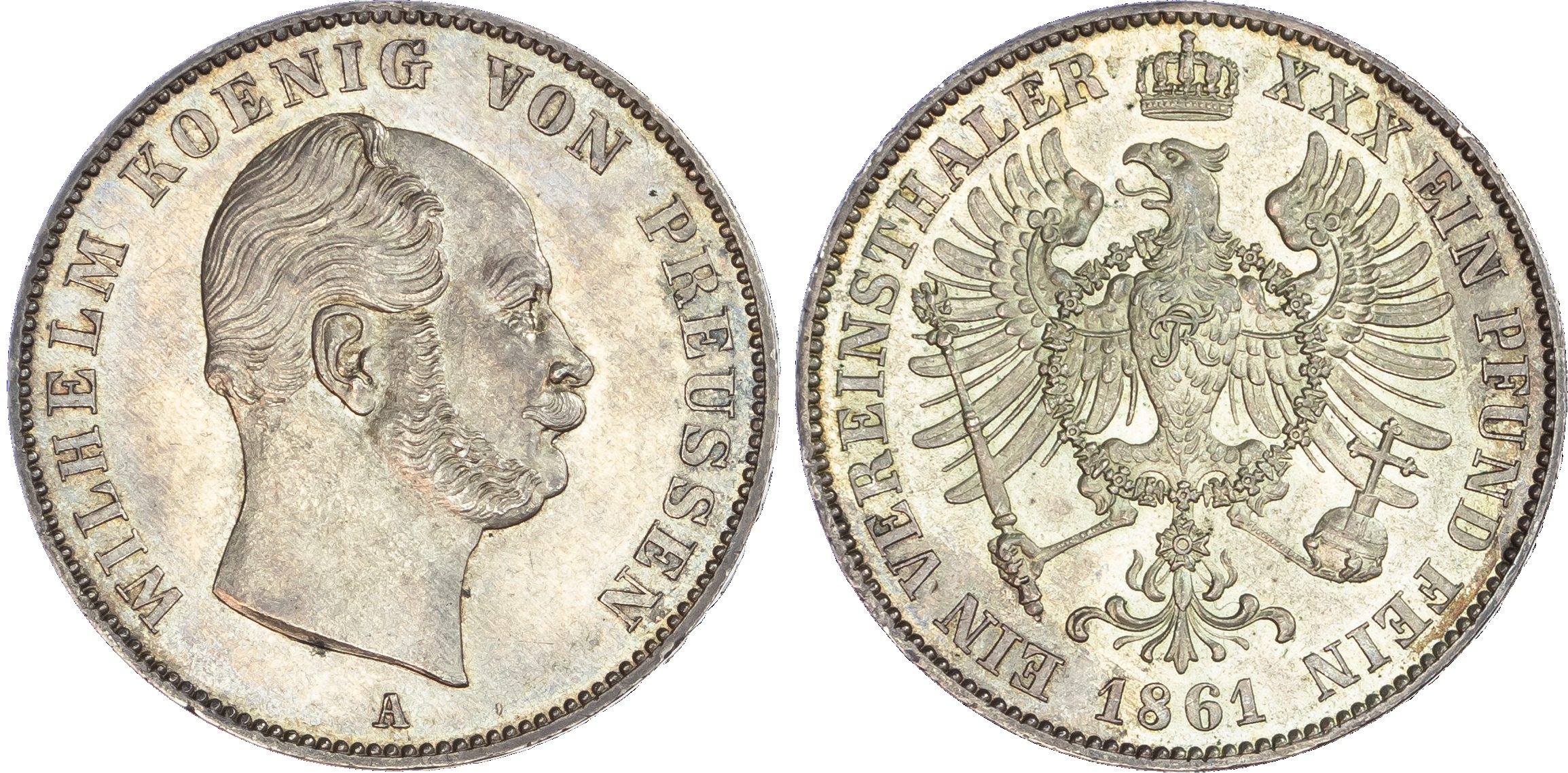 Germany, Prussia, Wilhelm I (1861‑1888), silver Taler, 1861 A.