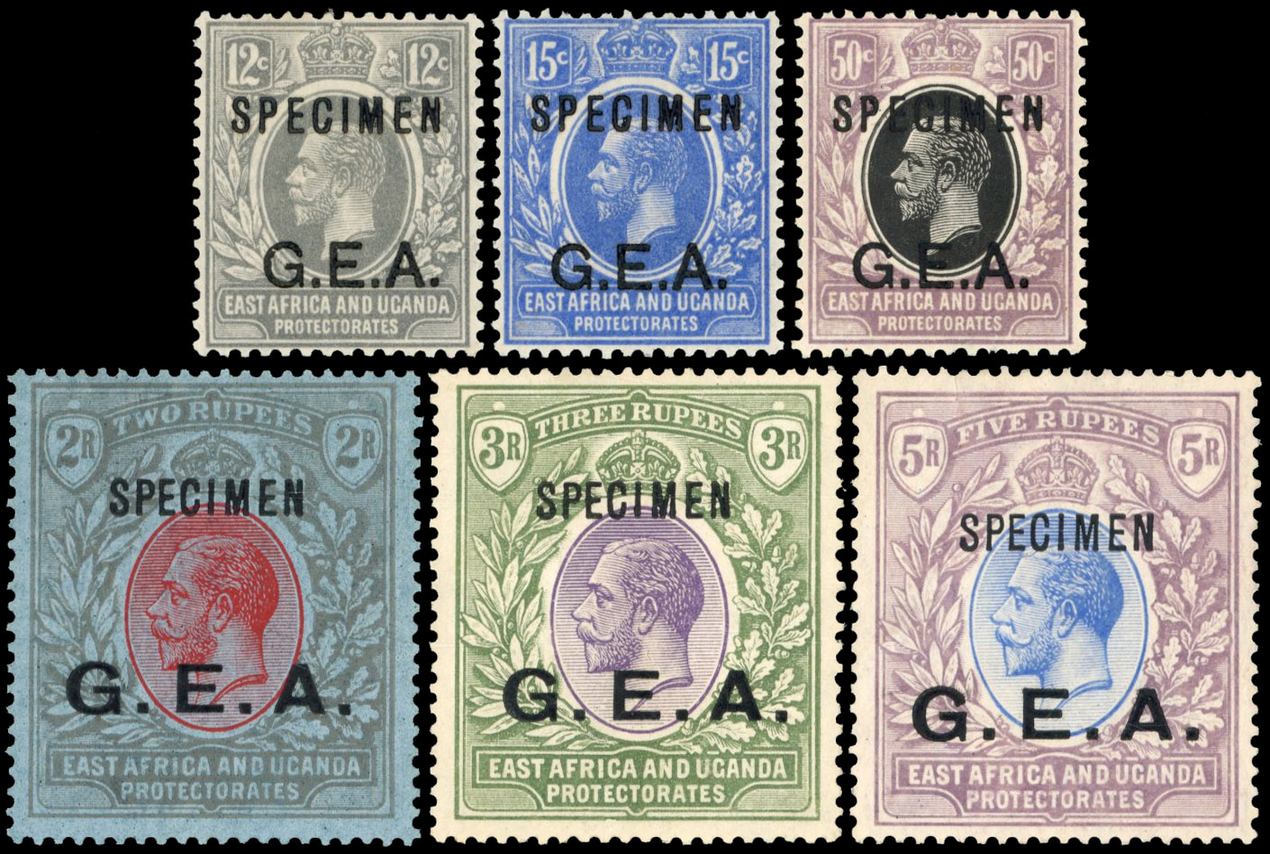 Tanganyika SG 63s-68s 1921 set Specimen