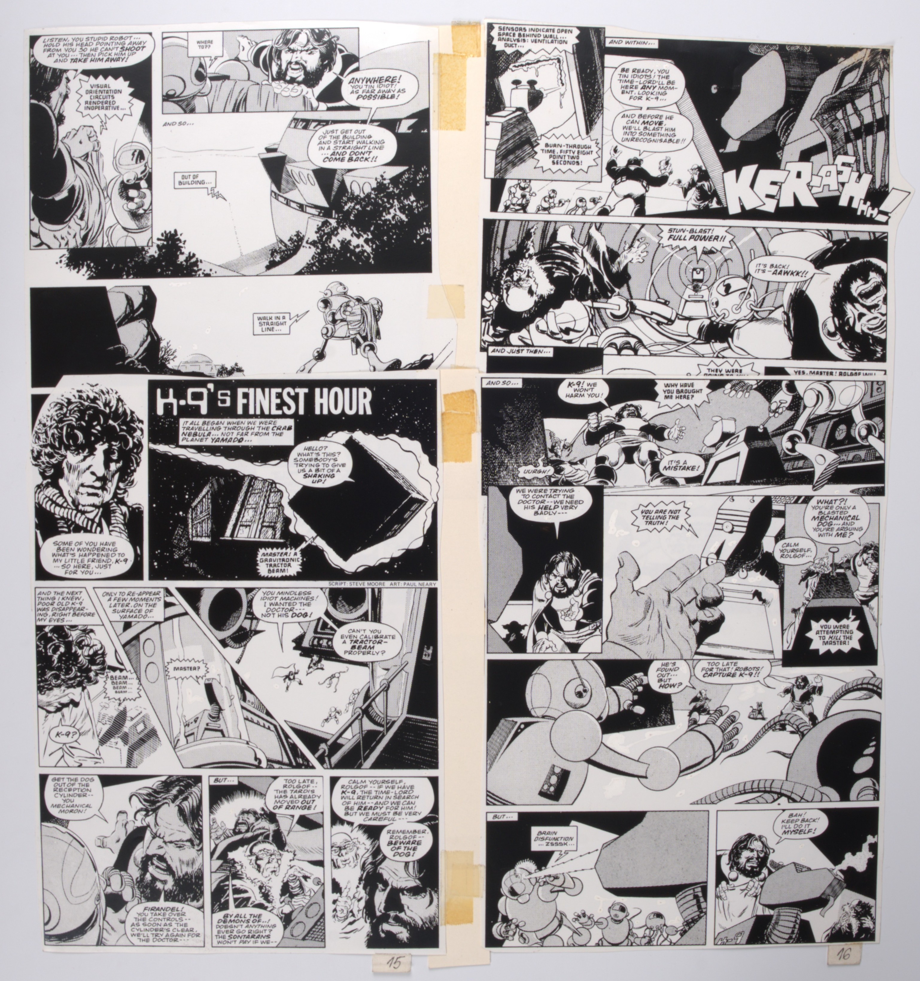 Doctor Who Monthly Comic Page Film Negatives With Printed Comic Pages (Marvel UK, Various) Total 10