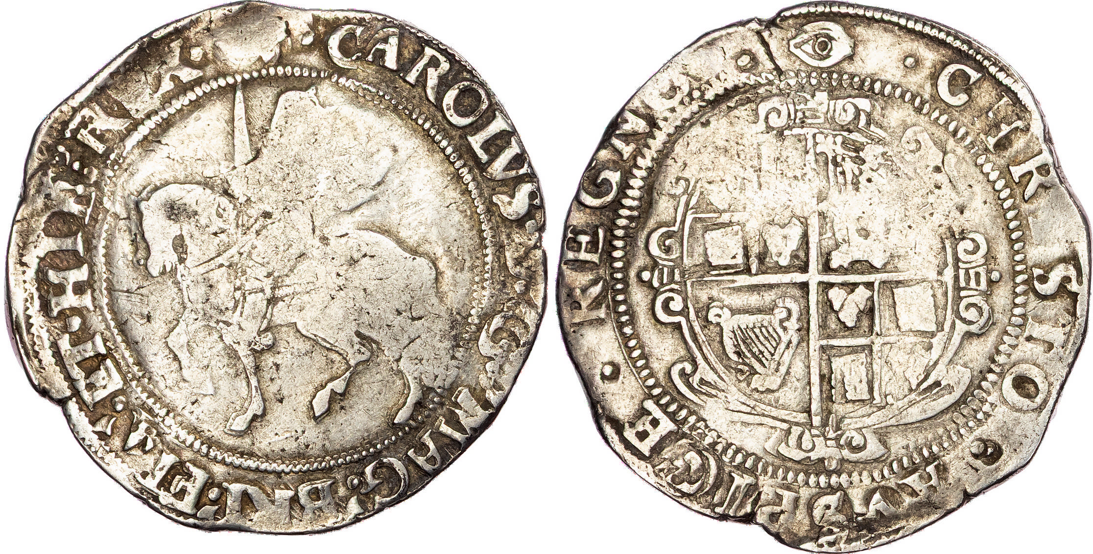 Charles I (1625-1649), AR Halfcrown, Group III, type 3a3, Tower mint (under Parliament), mm. eye (1645).