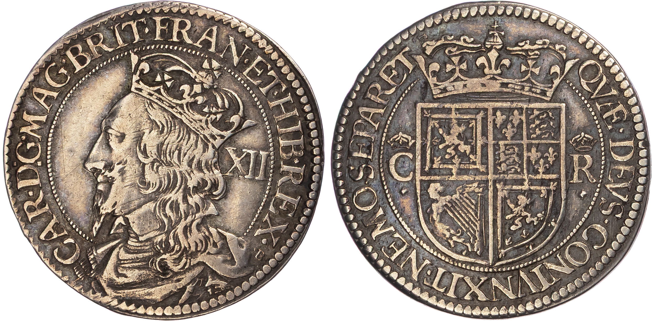 Scotland, Charles I (1625-1649), AR Twelve Shillings, Third Coinage (1637-1642), Type I (Briot’s Issue). 