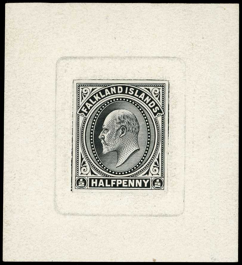 1904-12 ½d Die Proof in black, die-sunk in...