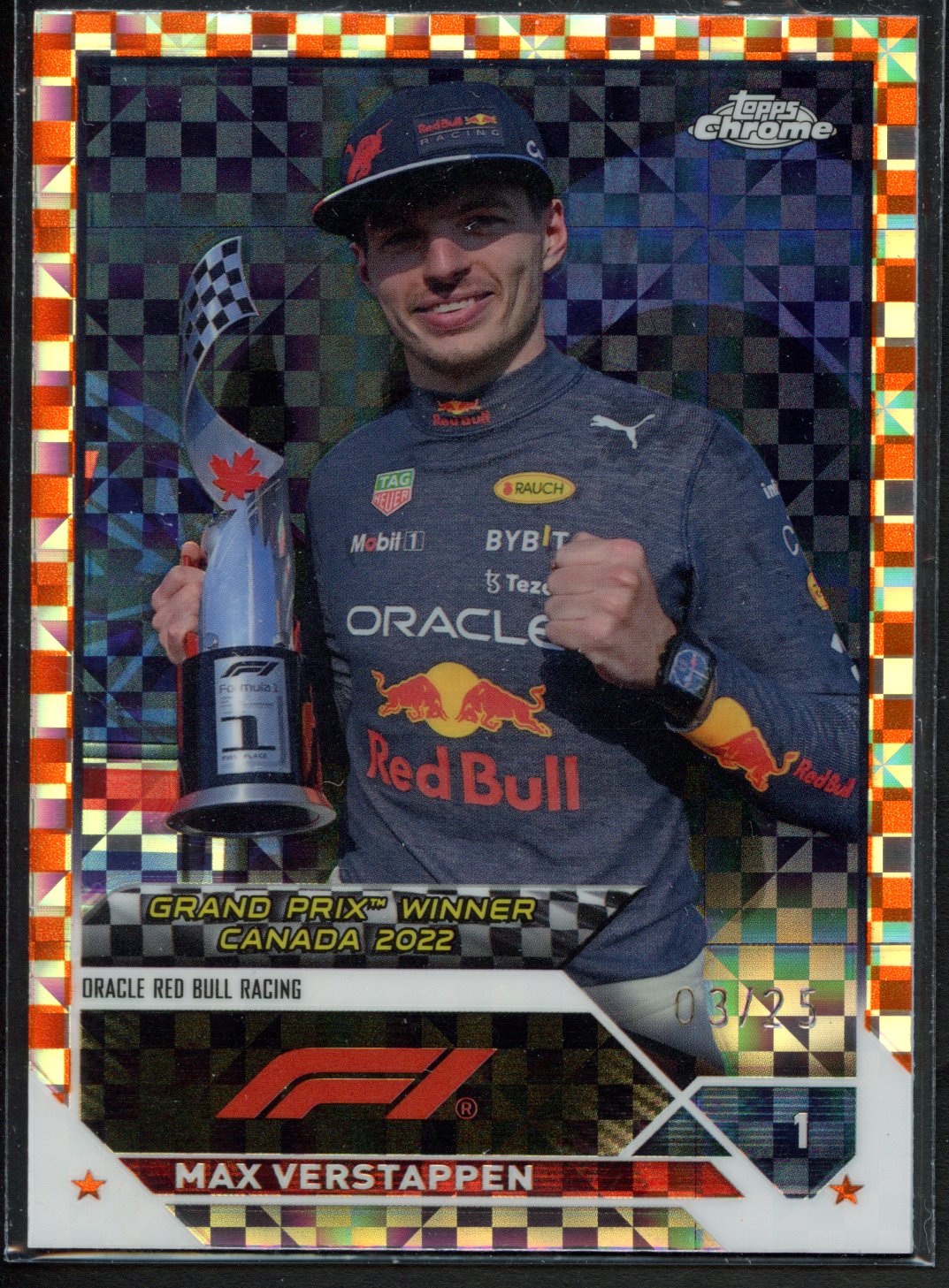 <p>2022 Topps Chrome Max Verstappen #152 Orange Checker</p>