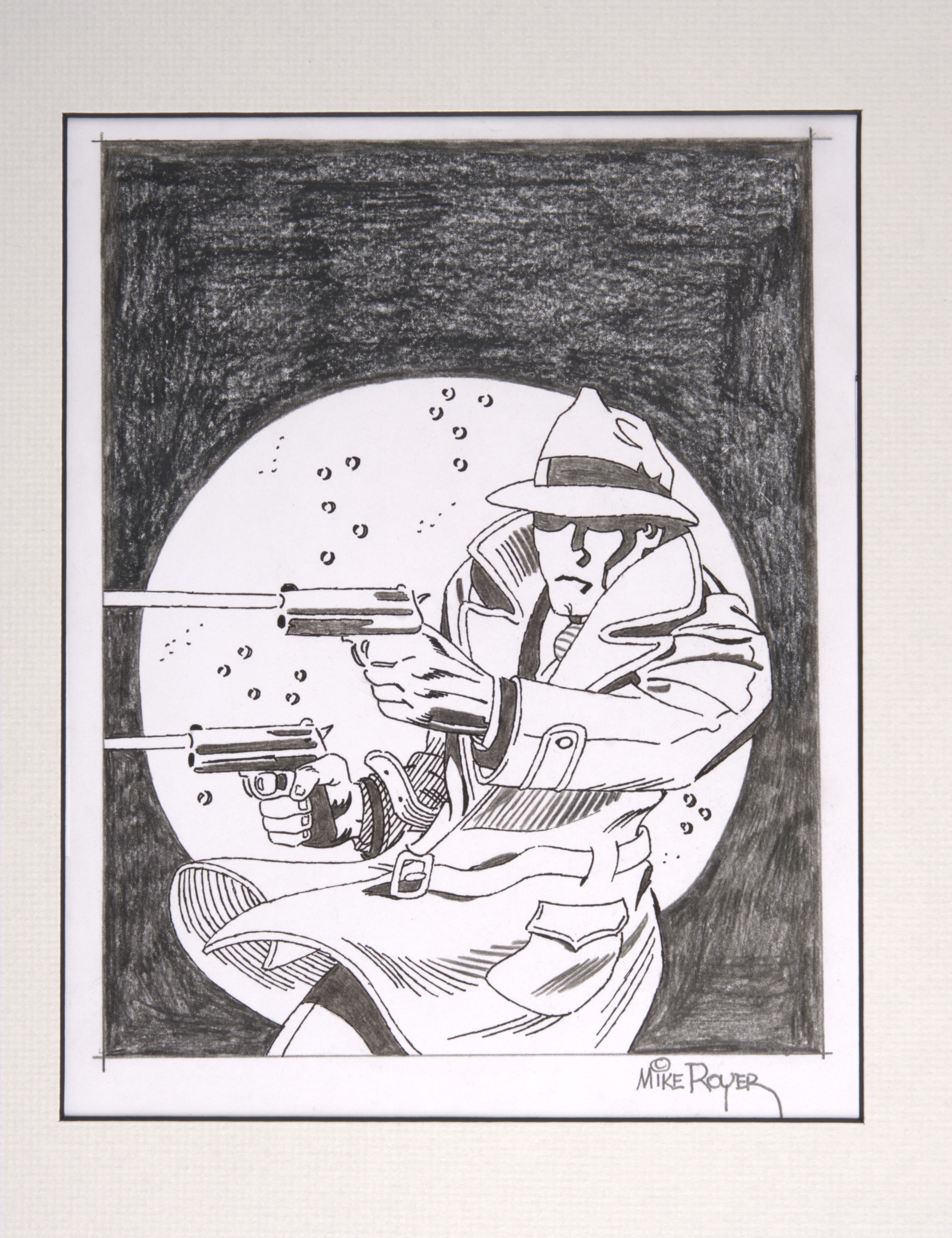 Mike Royer Graphite and Pencil Concept Art for The Rocketeer Movie and Dick Tracey Poster (Walt Disney, 1990s) Total 2