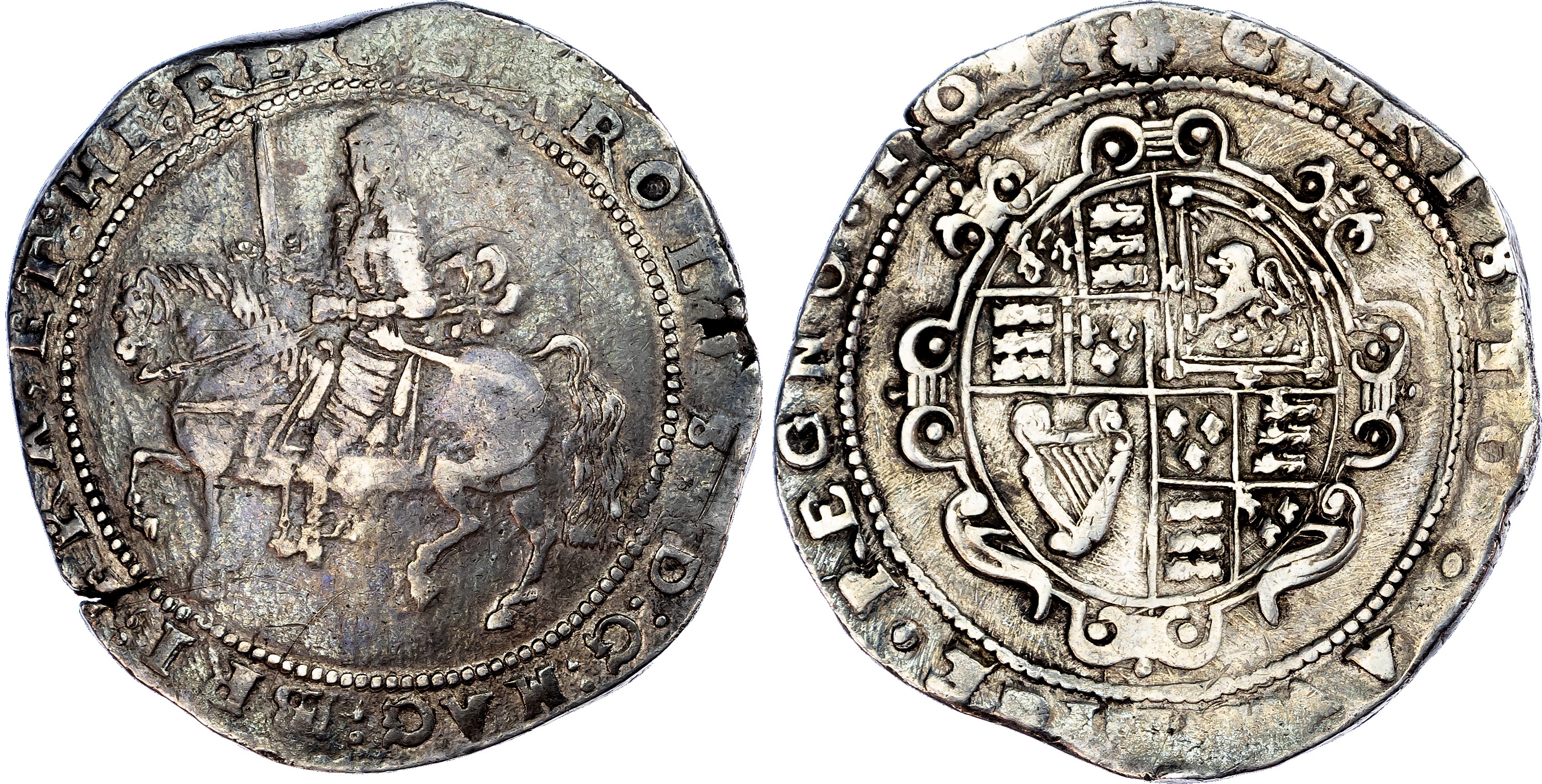 Charles I (1625-1649), AR Crown, Exeter, m.m. rose, dated 1644, 27.59g.