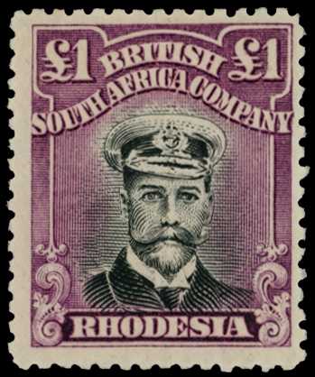 1922-4 £1 Head Die IIIB, perf 14, white...