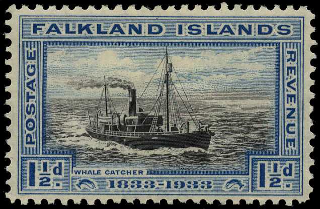 1933 Centenary 1½d variety 'BREAK IN...