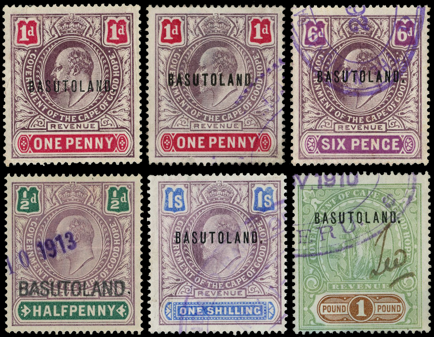 Basutoland revenue T&M Series 12 and 14 collection. 