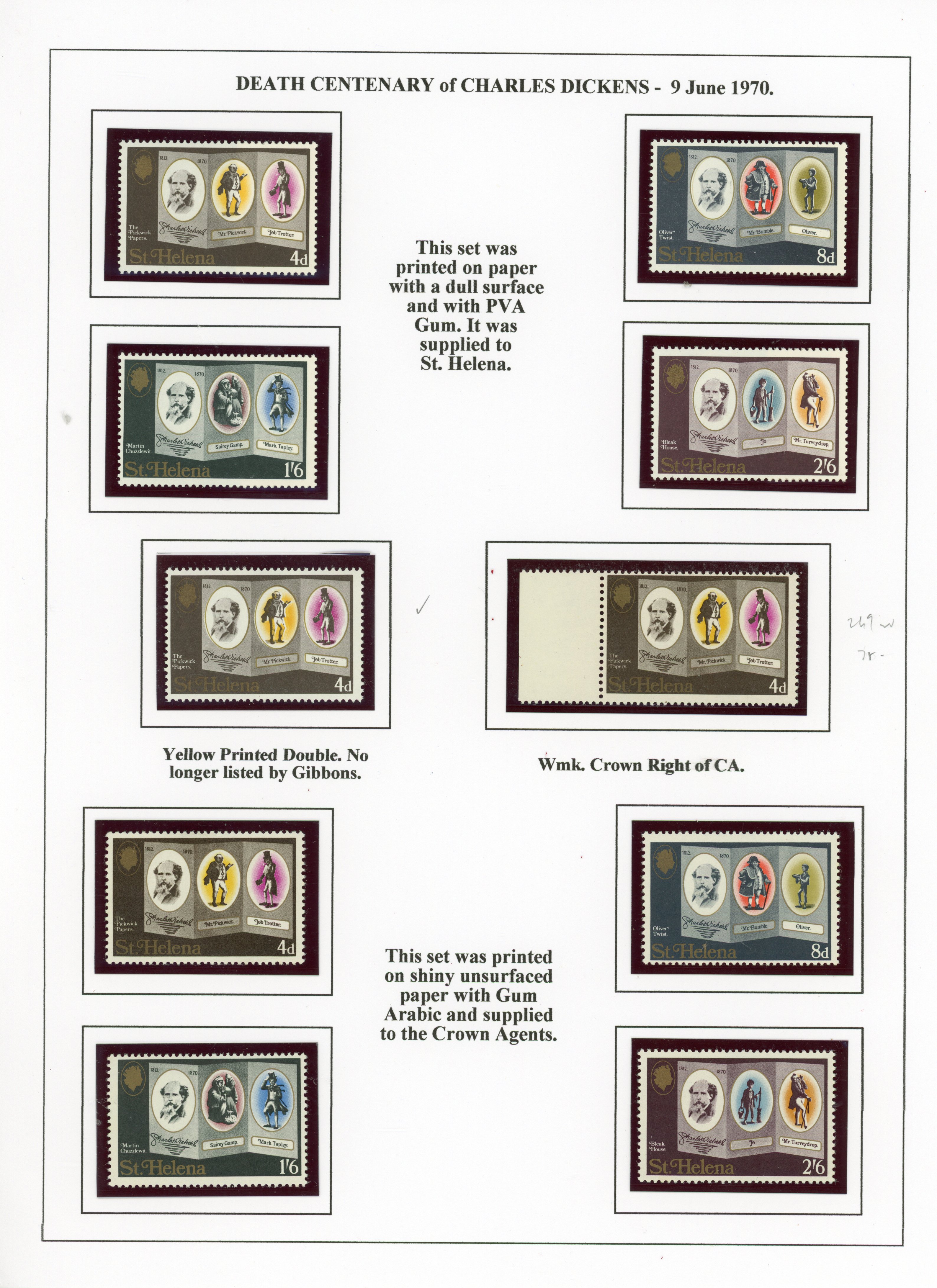 St Helena 1953-87 mint display collection