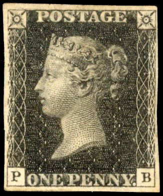 GB 1d black Plate 6 (PB) unused and regummed