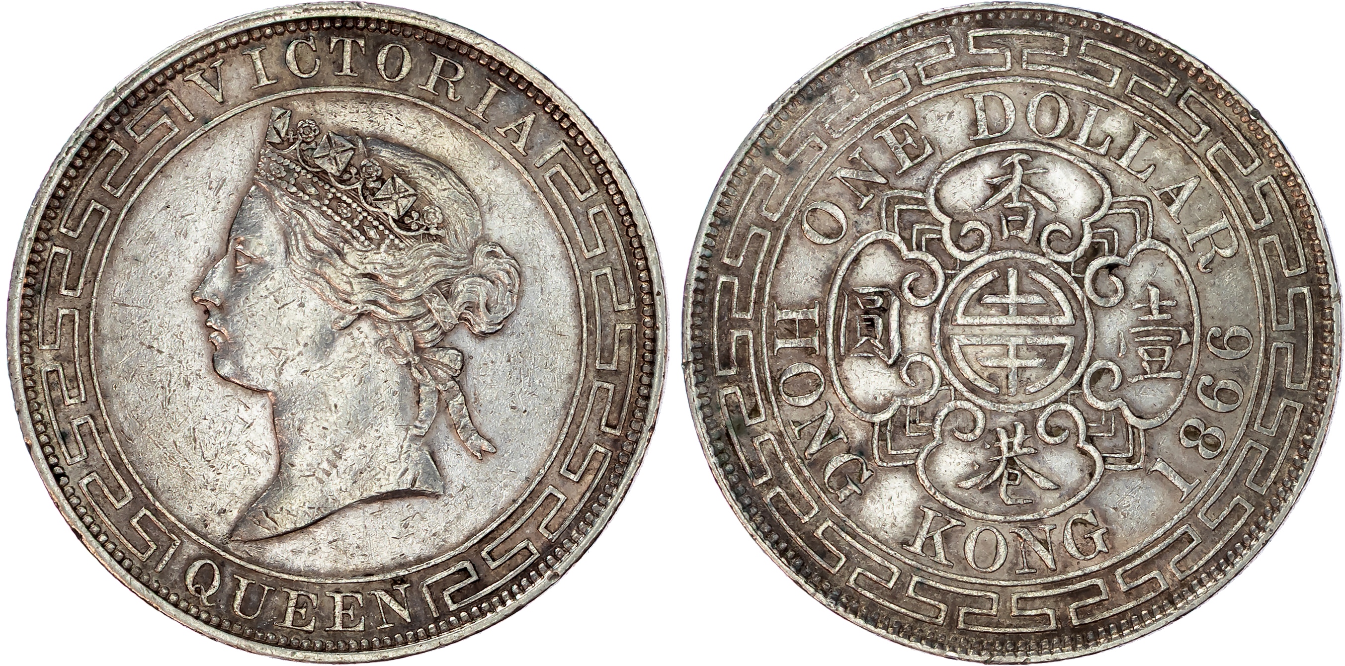 Hong Kong, Victoria (1837-1901), silver Dollar, 1866