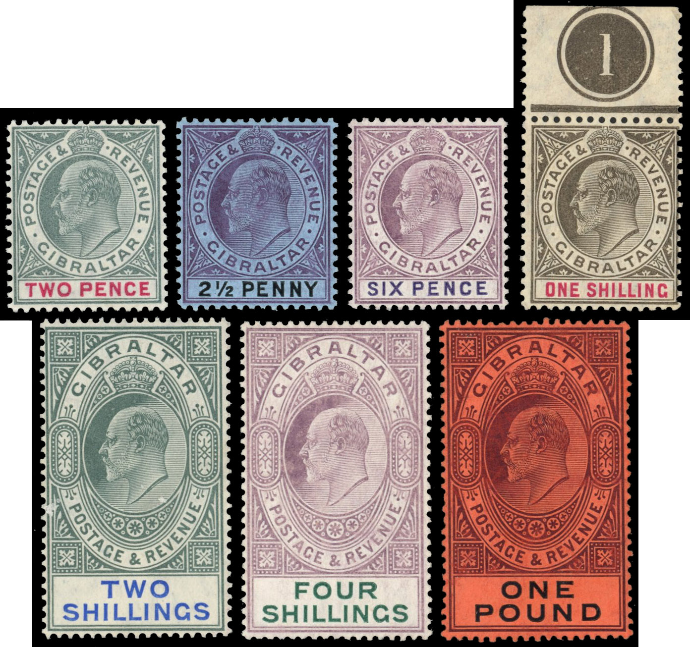 Gibraltar SG 58/64 mint