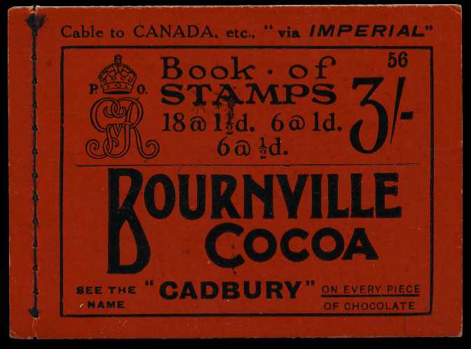 1924 (April) 3/- booklet (#56), one 1½d pane...