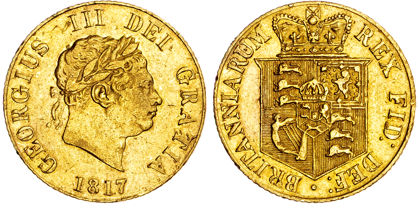 George III (1760-1820), AV Half Sovereign, 1817, New Coinage. 