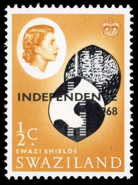 Swaziland SG 142a 1968 independence ½c brown omitted mint