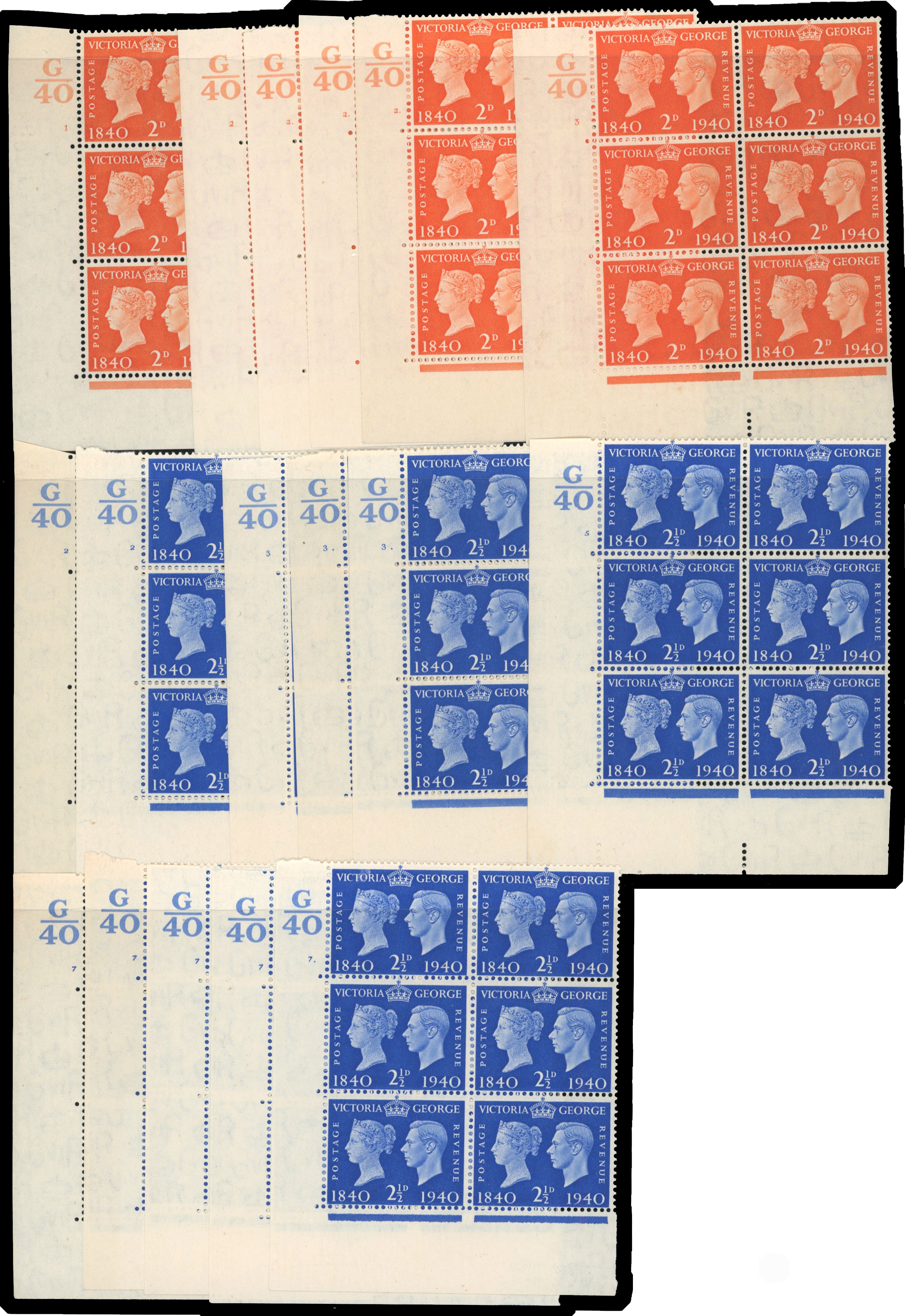 1940 Centenary set collection (SG479/84)