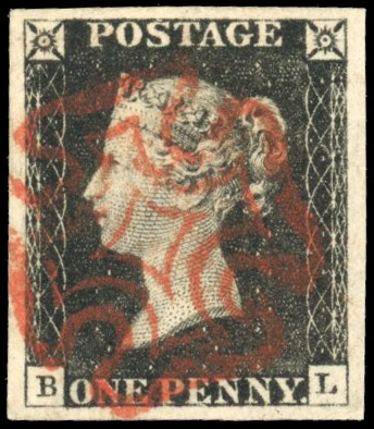 GB 1d black Plate 1b BL used