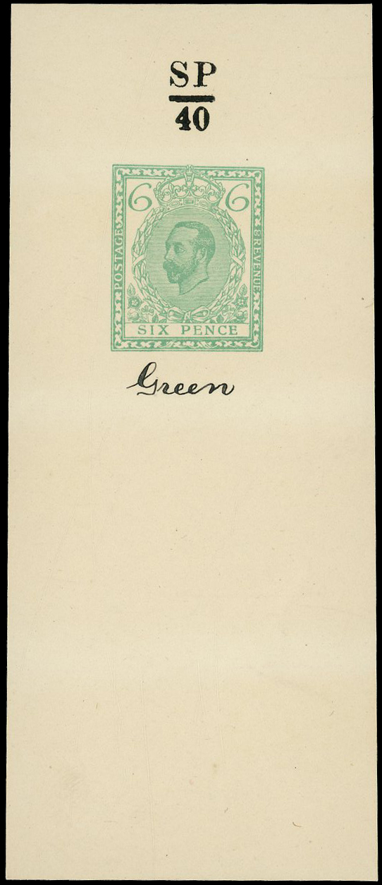 Great Britain 1910 6d Hentschel essay in green 